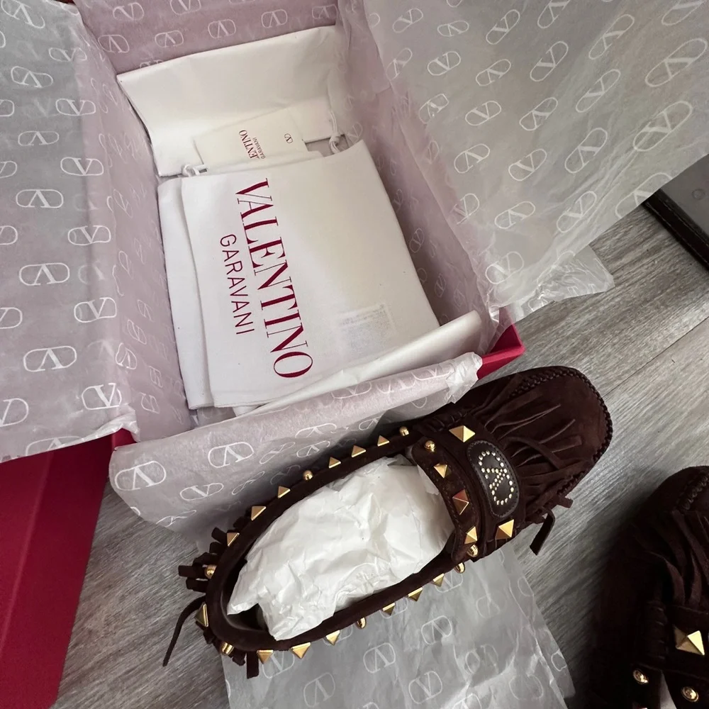 Valentino Women's Brown Suede Driver Loafers in EU Size 40 - Picture 6 of 15